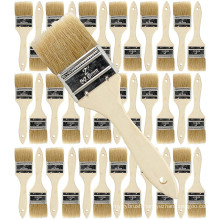 Natural White Bristle Chip Brush Natural Wooden Handle Oil Paint Brush Set